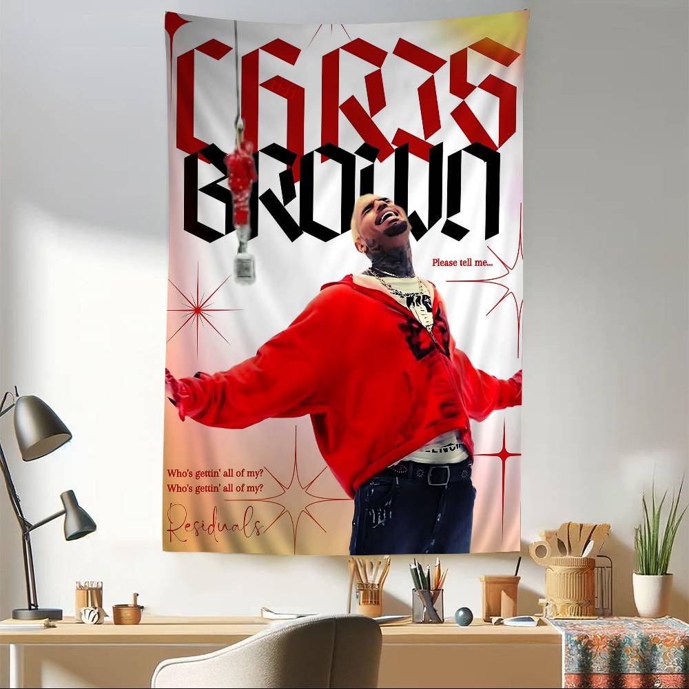 CChris BBrown Rapper Colorful Tapestry Wall Hanging Bohemian Wall Tapestries Mandala Wall Art Decor