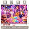 2D Flat Party Backdrop Banner - Anime Style Character with Happy Birthday Glitter Text, Polyester Photo Background for Birthday, Stage & Cafe Decor