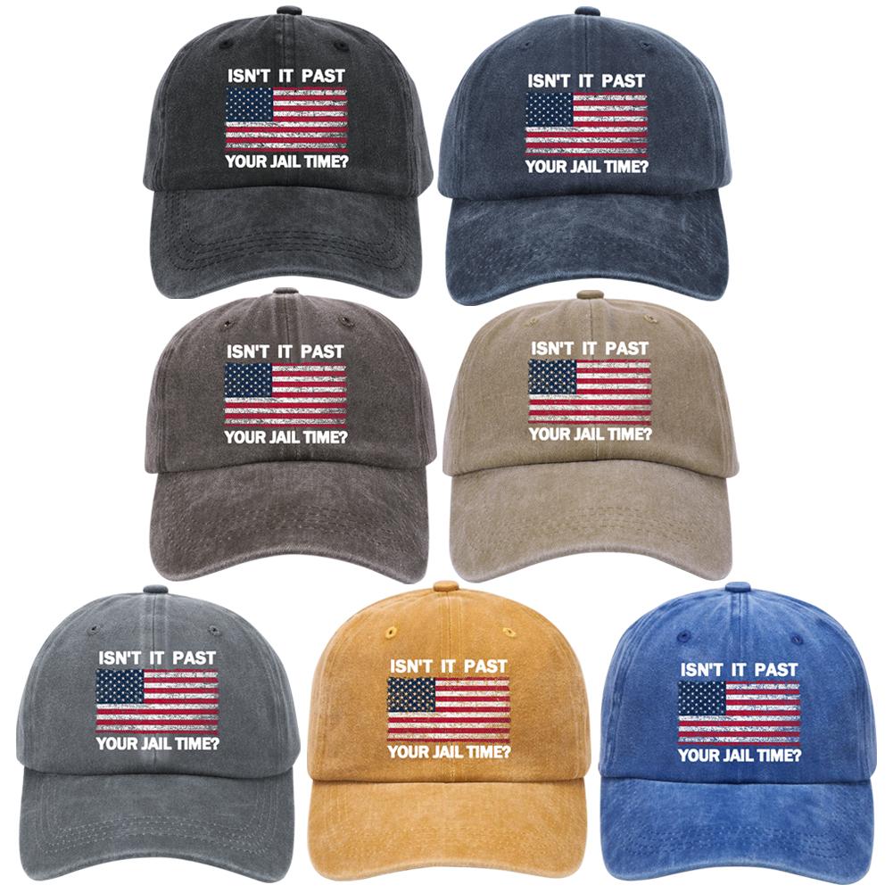 

Isn t It Past Your Jail Time American Flag Funny Hat Adjustable Low Profile Caps Classic Fashion Trucker Hat for Men and Women