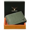 Leather Wallet for Men I Handcrafted I Credit/Debit Card Slots I 2 Currency Compartments I 2 Secret Compartments (Green Hunter)