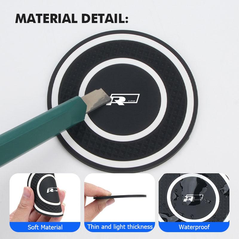 Emblems Silicone 2PCS Car Coaster Water Cup Anti-Slip Pads Auto Accessories For Volkswagen VW Passat B5 B5.5 2000- 2007 2008 200 Zf1