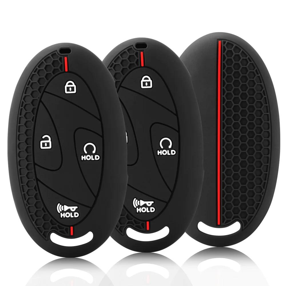 Silicone Key Case Key Fob Cover For Hyundai 24 Kona N-Line, Elantra Sel 5/7 Button Ioniq Interior Accessories