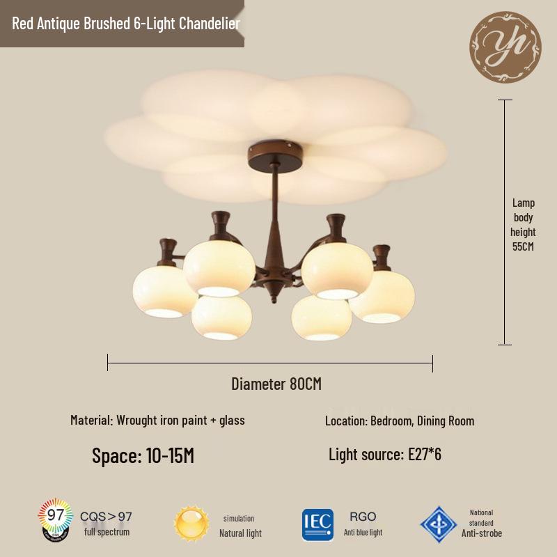 2025 French Mid-Century Luxury Chandelier: Retro American Persimmon Hall Lighting Fixture