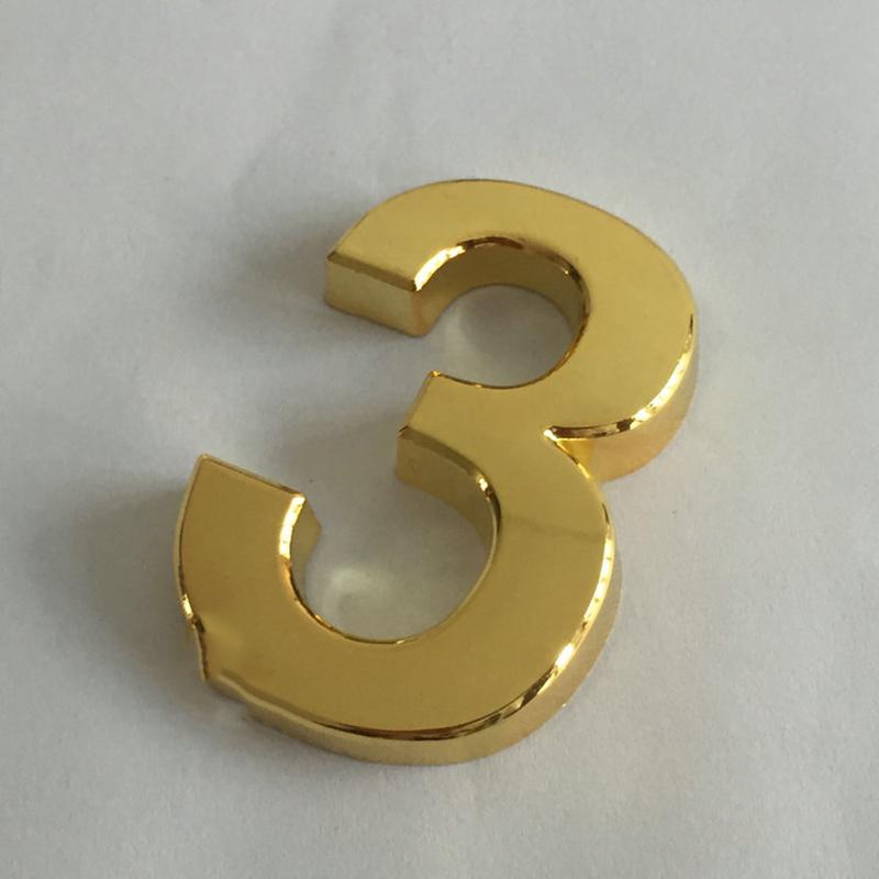 3,9-дюймова АБС дверна табличка з гальванічним покриттям, цифровий номерний знак, готель, вулиця, цифровий номер будинку, золото, срібло, чорний, бронза