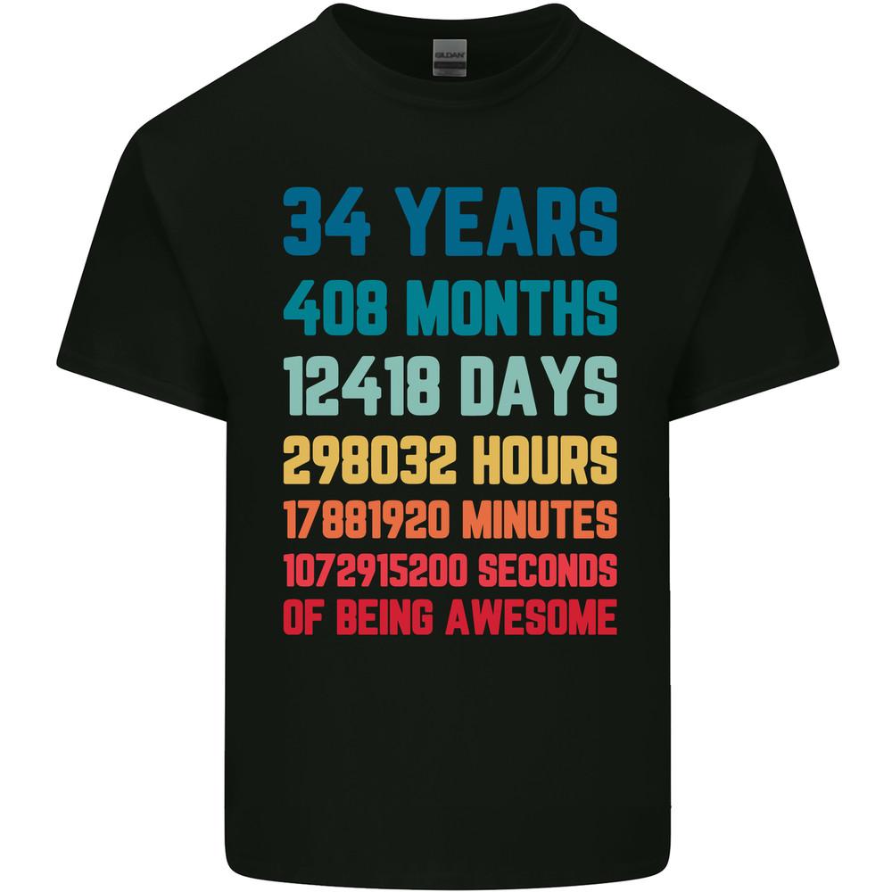 34th Birthday 34 Year Old Mens Light Cotton T-Shirt Unisex T-Shirt XL
