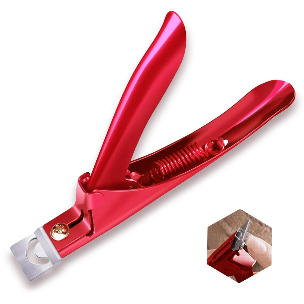 

Professional Acrylic Nail Clipper U Shape Stainless Steel Trimming Straight Cutter with 12 Pieces Magnet Nail Art Trimmer Kit червоний