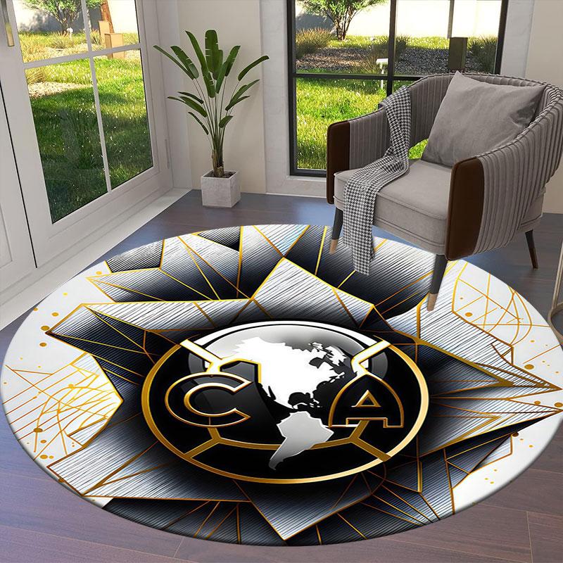 Club America Round Area Rug,Carpet Rug for Living Room Bedroom Sofa Playroom Decor,Non-slip Floor Mat