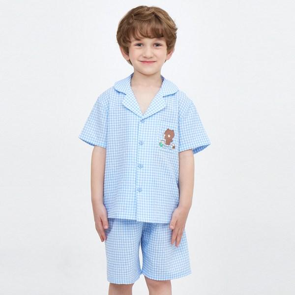 

Пижамный комплект в клетку из пяти предметов для мальчиков (верх и низ) Friends Line