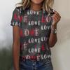 Summer Round Neck 3D Love Print Top Fashionable Casual Short Sleeved Women's T-shirts
