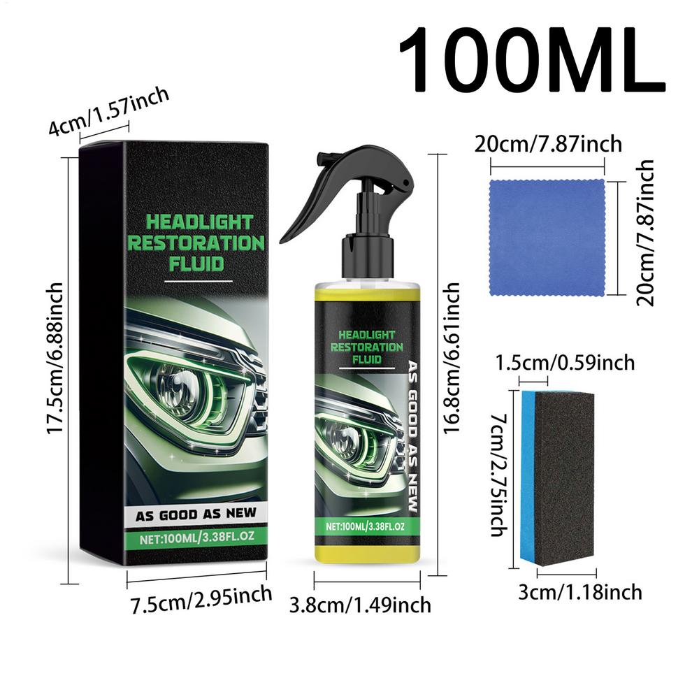 Headlight Restoration Liquid 100ml Boost Visibility Solution Anti-Yellow Car Headlight Cleaner For Beginners Professionals