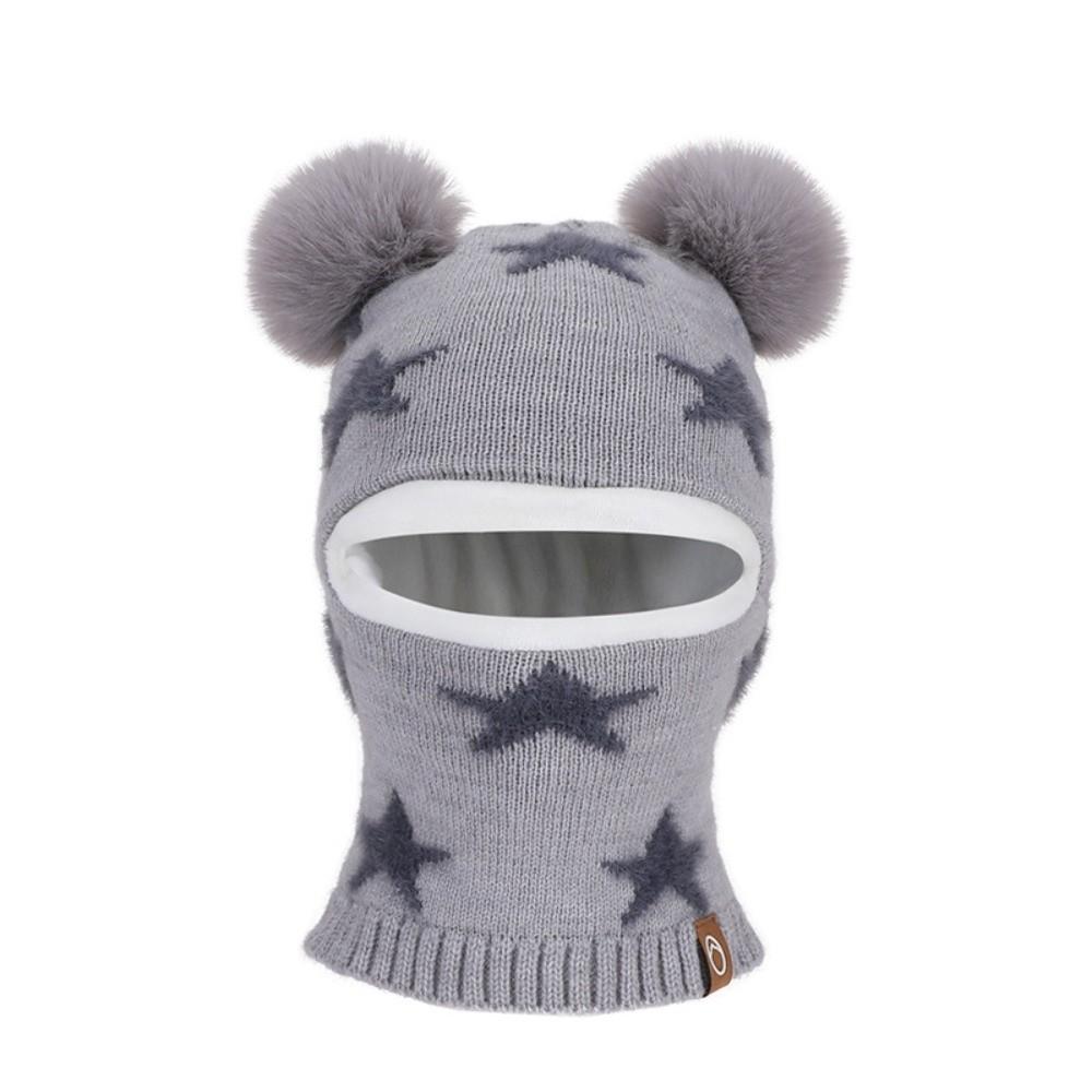 Ear Protection Winter Neck Gaiter Hat Acrylic Full Face Cover Hat Protective Pom Pom Hat For Boys