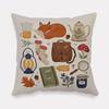 [ Ready Stock Flannel Square Bedside Pillowcase, Pastoral Home Atmosphere Cartoon Anime Pattern Cushion Protective Cover 45x45cm