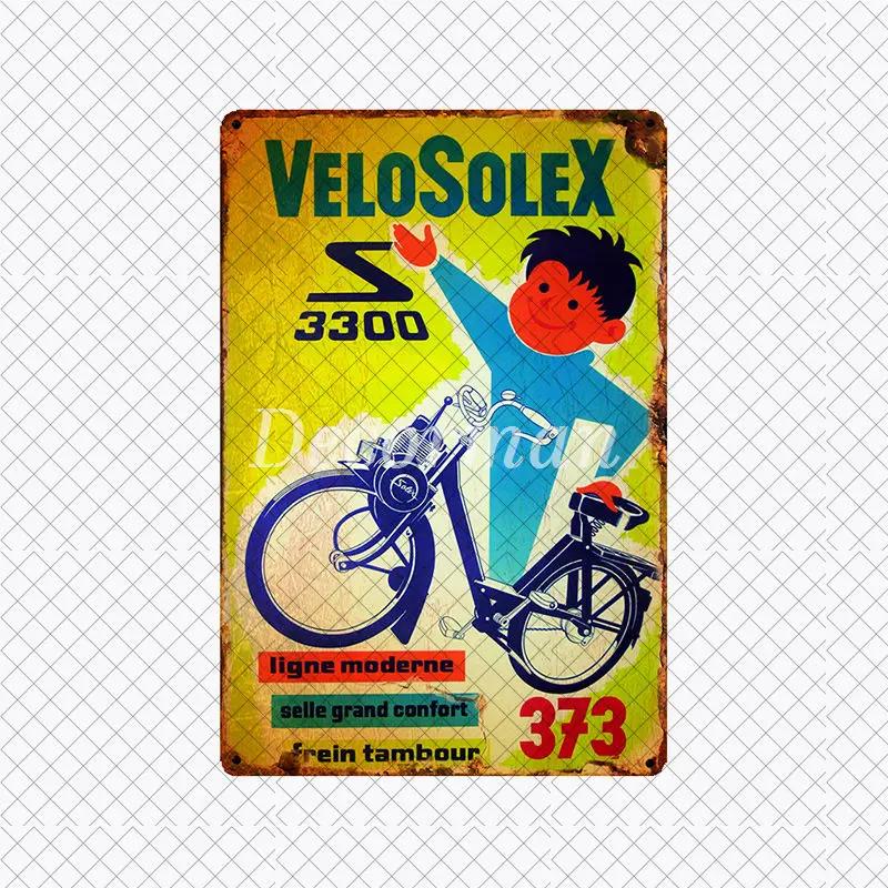 [ DecorMan ] VELO SOLEX France Bike Metal SIGN Custom Wall Poser iron Painting PUB Room Bar Hotel Decor LTA-2033