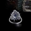 Gorgeous 925 Sterling Silver Ring Natural 4.25ct Blue Kyanite Real Gemstone Fine Jewelry for Women Anniversary and Banquet Gifts