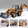 Backhoe 2IN1 Excavator Bulldozer Diecast Toys Model Engineering  Alloy+Plastic Construction Play Collection Gift For Children