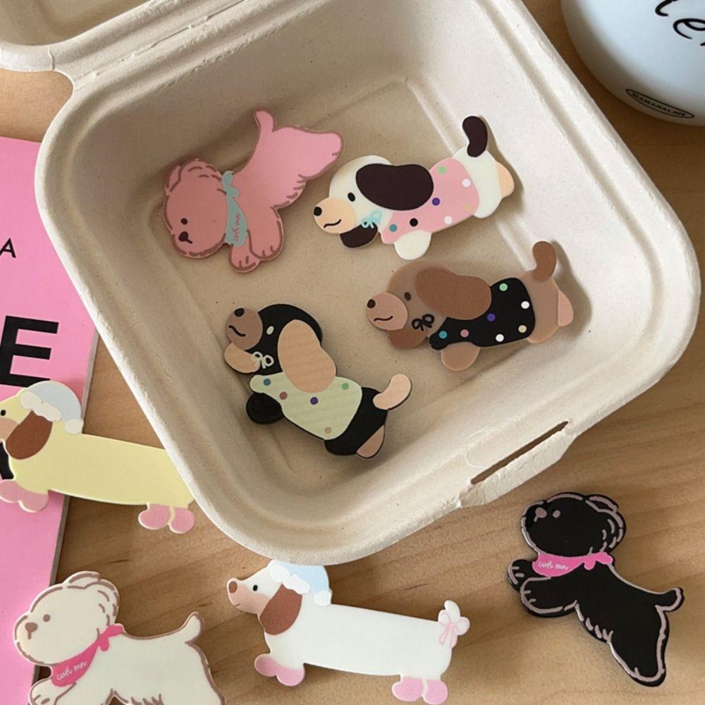 Acrylic Cartoon Puppy Hair Clip Sweet Korean Style Hairpin Lovely Animal Barrettes  Daily