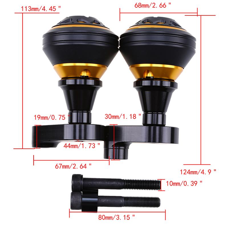 1 Pair Motorcycle Frame Slider Protectors For Yamaha R1 2004-2006 Scooter Falling Protector Aluminum Gold