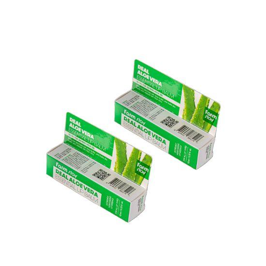 Farmstay Aloe Vera Essential Lip Balm Moisturizing & Nourishing Lip Care 10ml × 2pcs (1+1 Offer)