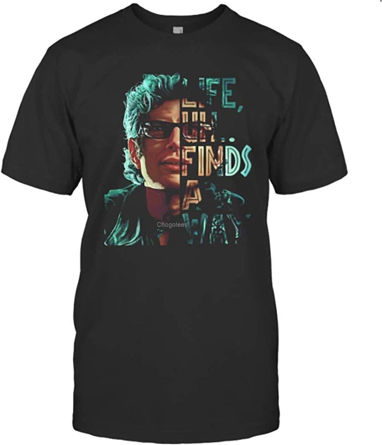 Jeff Goldblum Life Uh Finds A Way Tshirt DMN103 - Tshirt Black M чёрный