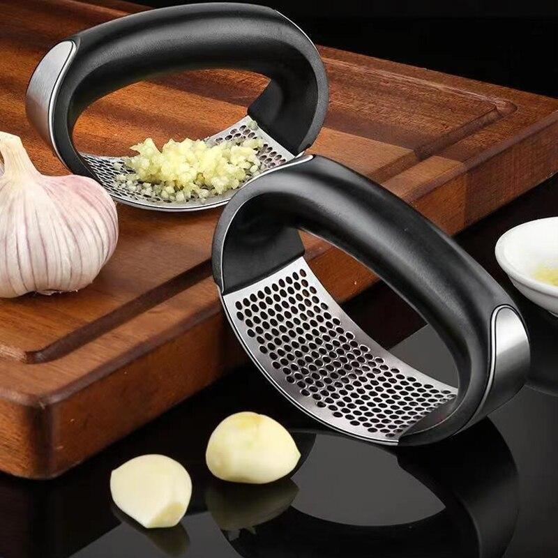 Black Garlic Press Garlic Mashers Manual Ring Garlic Peeler Garlic Beater Stainless Steel Garlic Mashers