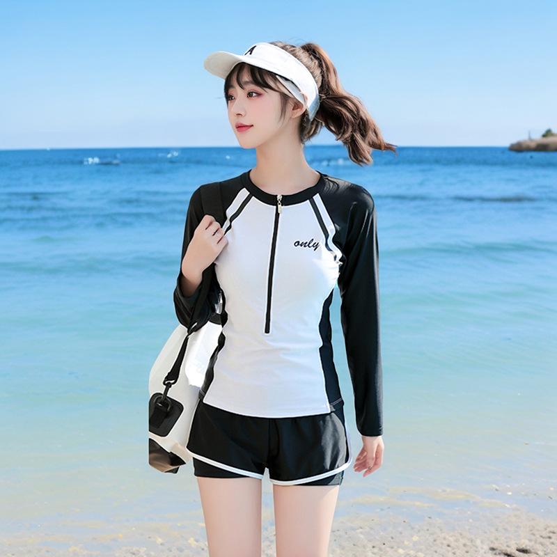 Women's Sporty Two-Piece Swimsuit - Conservative, Tummy Control, Slimming Boyleg Bottom, Plus Size