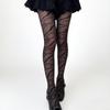 Black Shining Line Women Stockings Zebra Striped Silver Thread Grid Pantyhose Tights Club Street With Glitter Jk Girls Stockings