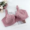Women Full Cup Daily Brassiere Sexy Lace Print Bow Bra Comfortable Thin Mold Cup French Bras 40E 42E 44E-6004