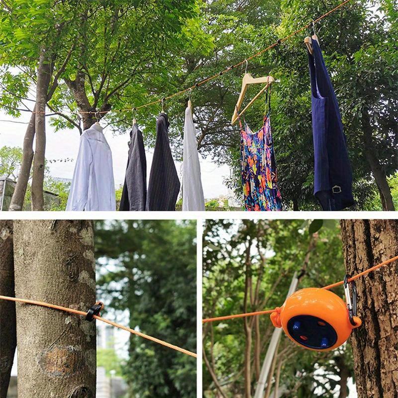 1pc 393.7inch Adjustable Clothesline Outdoor Travel Portable Clothes Line Outdoor Retractable Clothesline Suitable