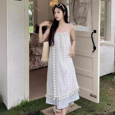 2025 Summer Women's Gentle Style Slimming Sling Dress - Small Size, First Love, Loose Fit