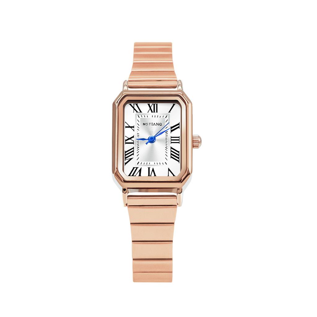 Women'S Square Watch Niche Design Simple Temperament Student Bamboo Belt Light Luxury Women'S Watch