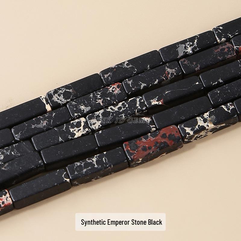 4x13mm Synthetic Imperial Stone Rectangle Cube Beads for DIY Jewelry Bracelet Making