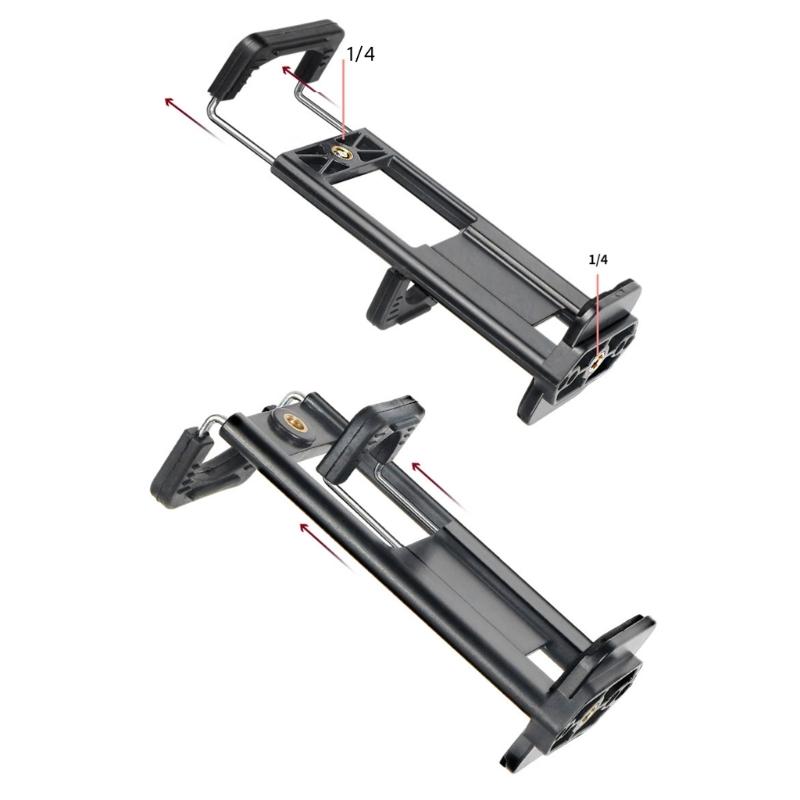 Multiple Functional Phone Tablet Clamp With Duals Screw Mounts Suitable for Tripods Selfie Stick And Monopods