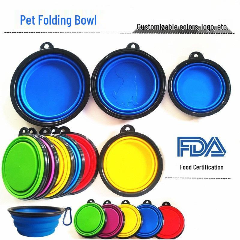 Portable Silicone Folding Pet Bowl - Retractable Outdoor Food Utensil for Dogs
