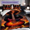 1PC Music, Guitar Theme Bedding Quilt Set Quilt Cover Pillowcase Home Decoration Birthday Gift (1 * Duvet Cover +  2* Pillowcase, Without Core)