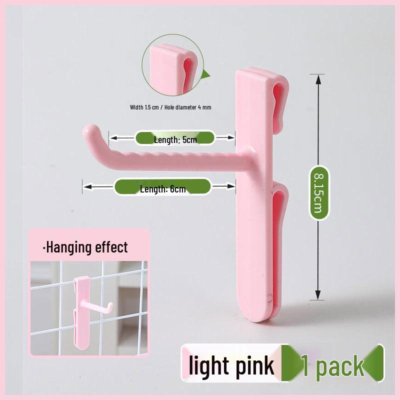 Nail-Free Grid Panel Hook for Wire Mesh Shelves - No-Drill Wall Storage Hooks for Kindergarten Display