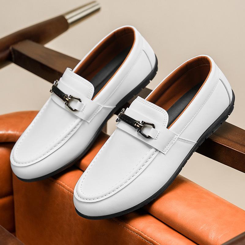 Fashion 2025 Large size Men's Shoes Trendy British loafers Low cut casual leather shoes Male fashion comfortable Flats Zapatos Homme