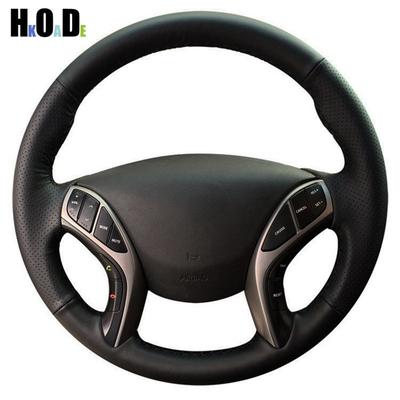 Handgenähte Schwarze Kunstleder Lenkradabdeckung für Hyundai Elantra 2011-2016 Avante i30 2012-2016