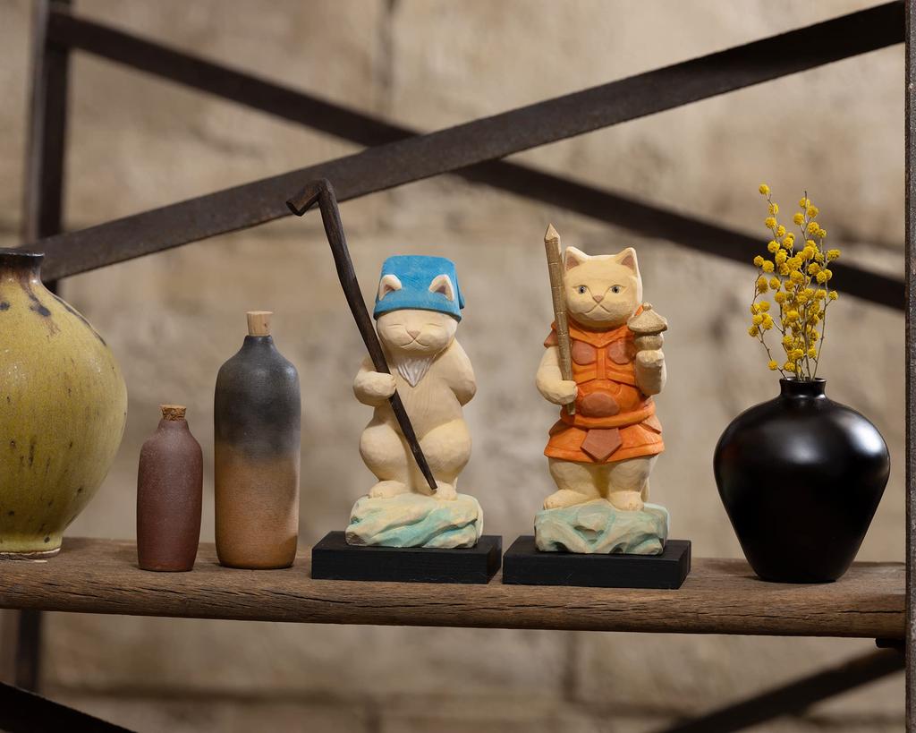 Cat Cat God of Jurojin Gods of Sculptor Supervised by Butsya Figurine Buddha, Fortune, (Seven Fortune), Sakai, Maneki-neko (Lucky God), Maneki-neko
