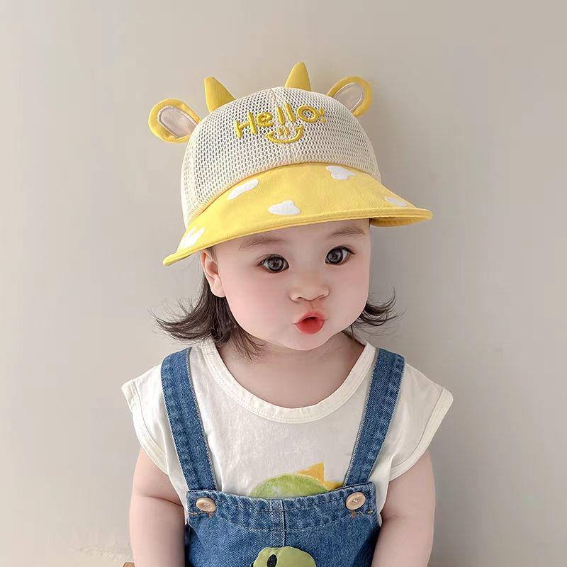 Adorable Mesh Wide-Brim Sun Hat for Babies – Breathable, UV Protection Baseball Cap for Boys & Girls