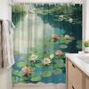 1pc White Pink for Lotus Pond Shower Curtain - Calm Floral Bathroom Decor,  Serene Lily Pad Design for Modern Bathrooms