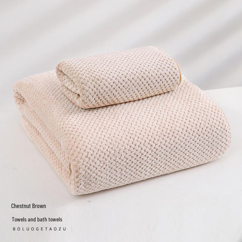 Quick-Dry Coral Fleece 3-Piece Towel Set - Absorbent Cotton for Bath, Beach & Home