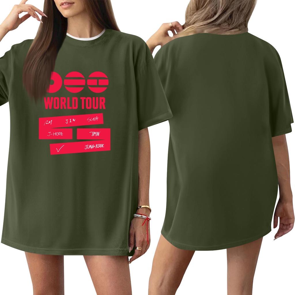 Women's Casual Printed T-Shirt Round Neck Pullover Short Sleeve Top