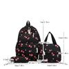 Cute Strawberry Pattern Backpack Set 3Pcs Handbag&pencil Case Reinforced Nylon Dual Zipper School Essentials Lightweight Commute