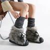 Snow Boots Women's 2025 Winter New Thick Soled Snow Boots Fashionable Retro Warm Casual Height Increasing Snow Boots