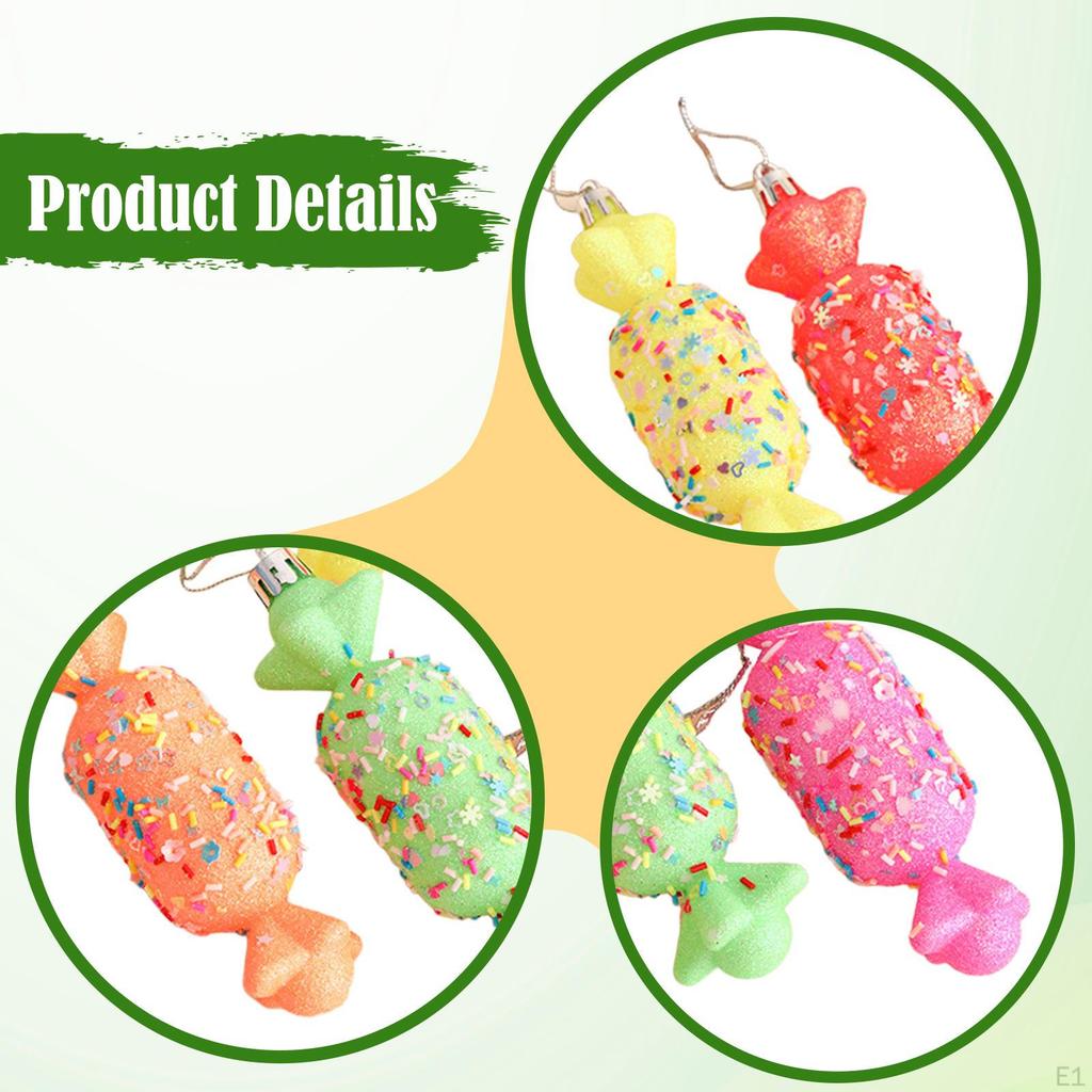 5 Pieces Christmas Tree Ornaments Decorative Xmas Baubles with Hanging Loop Charm Pendants for