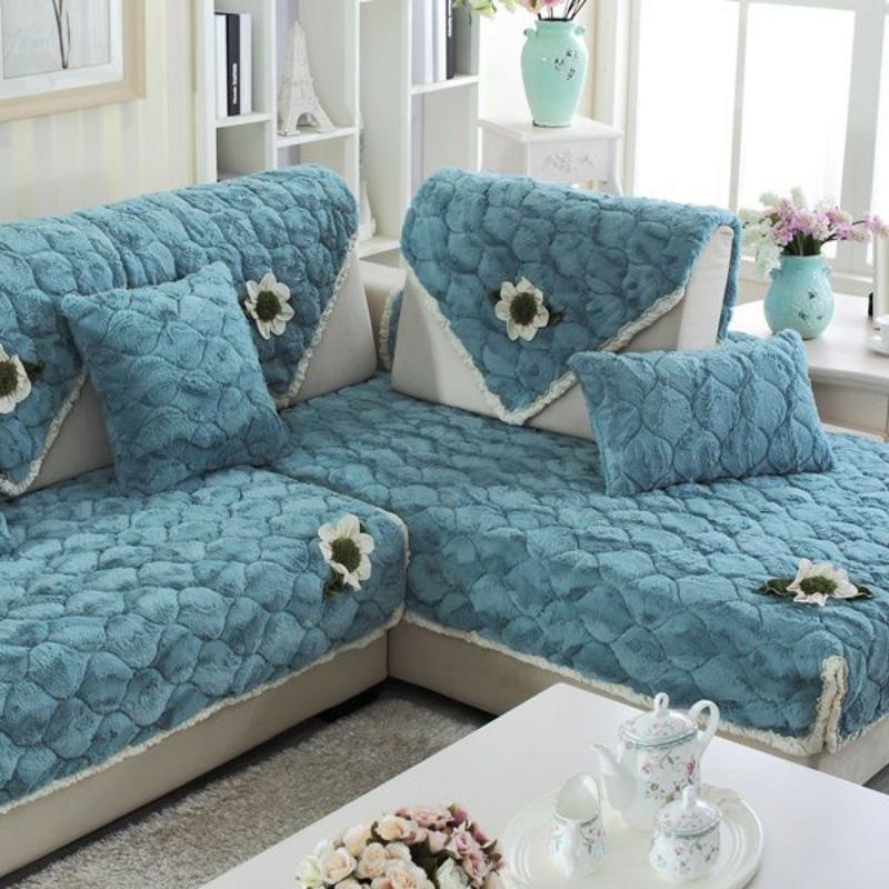 Thickened Plush Sofa Mat Winter Warm and Non Slip Sofa Towel Minimalist Modern All Inclusive Sofa Dust Cover