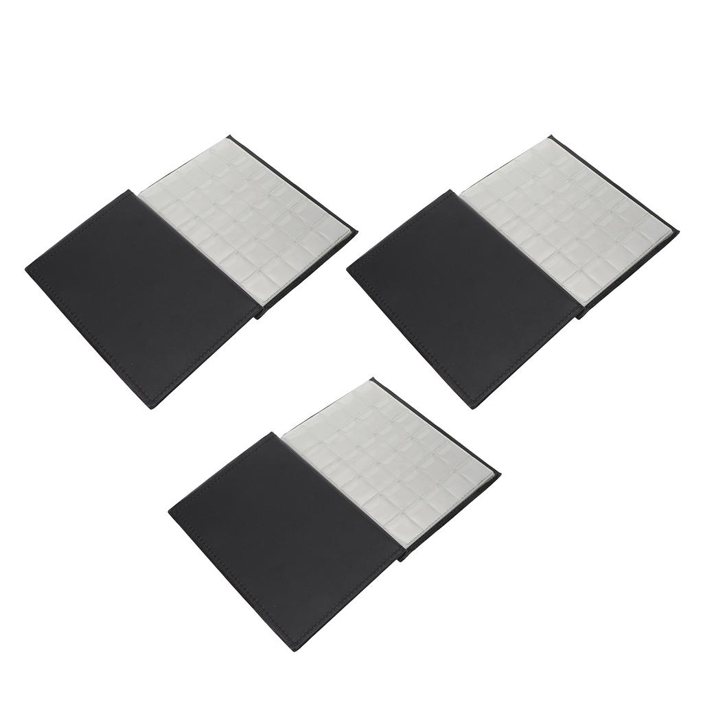 3 STÜCK Münzsammlerhalter Album Schwarze Optik Transparent Wasserdichtes PVC Währungssammlung