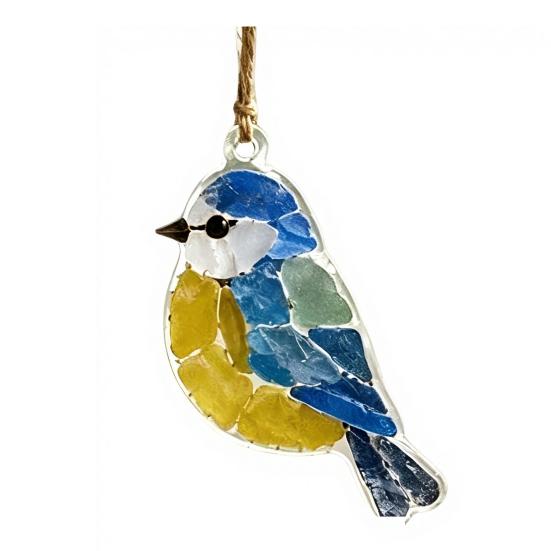 Sea Glass Suncatcher Ornament, Handmade Animal Ocean Sea Glass Acrylic Hanging Pendants, DIY Sea Glass Summer Hanging Ornament Decor, Valentine's Day