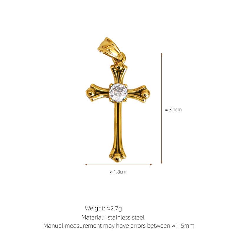Non Tarnish 14k 18k Gold Plated 316L Stainless Steel Pendant Christian Cross Charms for Necklace Bracelet Jewelry Making