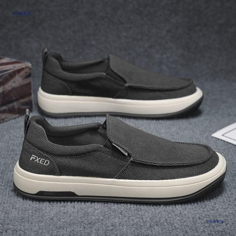 men's shoes versatile casual non-slip fashion board shoes canvas shoes one pedal lightweight breathable cloth shoes